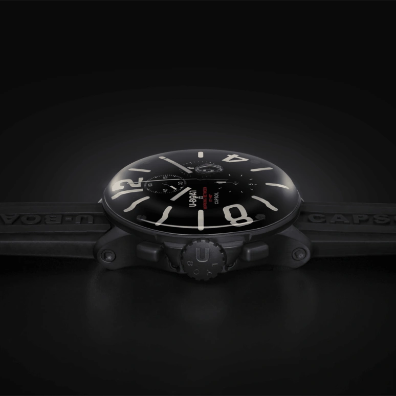 U-Boat,Capsoil 45mm,45mm,Stainless Steel,Black,Beige,Electromechanical,Chronograph,Sapphire,8109,8109/E