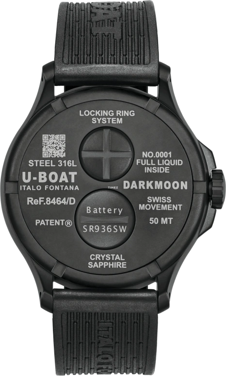 U-Boat,Darkmoon 44.80mm,44.80mm,Stainless Steel,Black,Beige,Quartz,Sapphire,Round,8464,8464/D