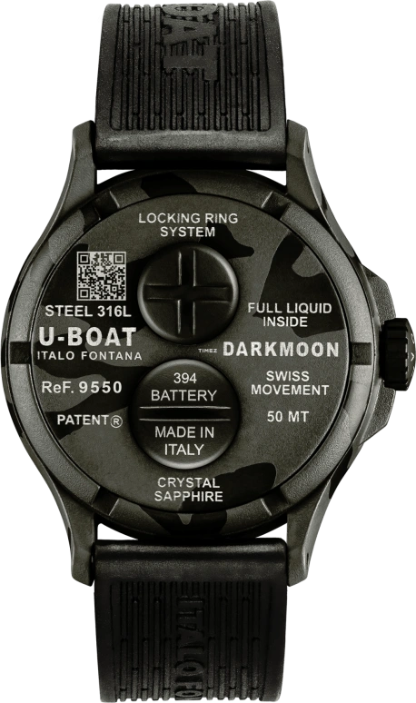 U-Boat,Darkmoon 44.80mm,44.80mm,Stainless Steel,Grey,Quartz,Sapphire,Crystal Glass,Round,9550
