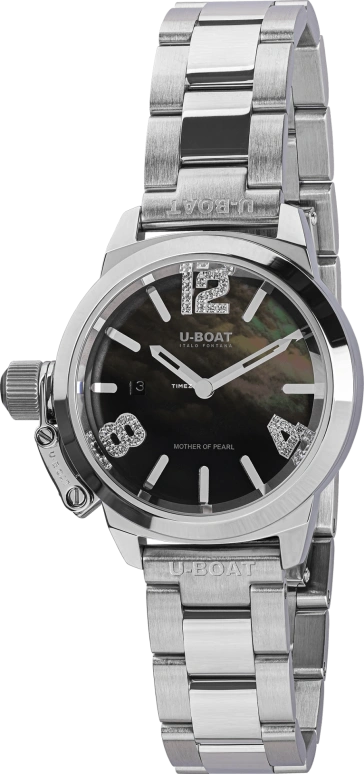 U-Boat,Classico 30mm,30mm,Stainless Steel,Black,Quartz,Day,Round,8899