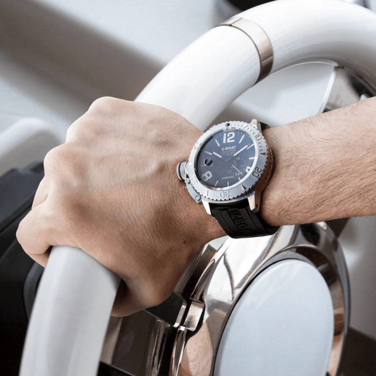 U-Boat,Classico 46mm,46mm,Stainless Steel,Black,Beige,Automatic,Day,41hours,9007,9007/A