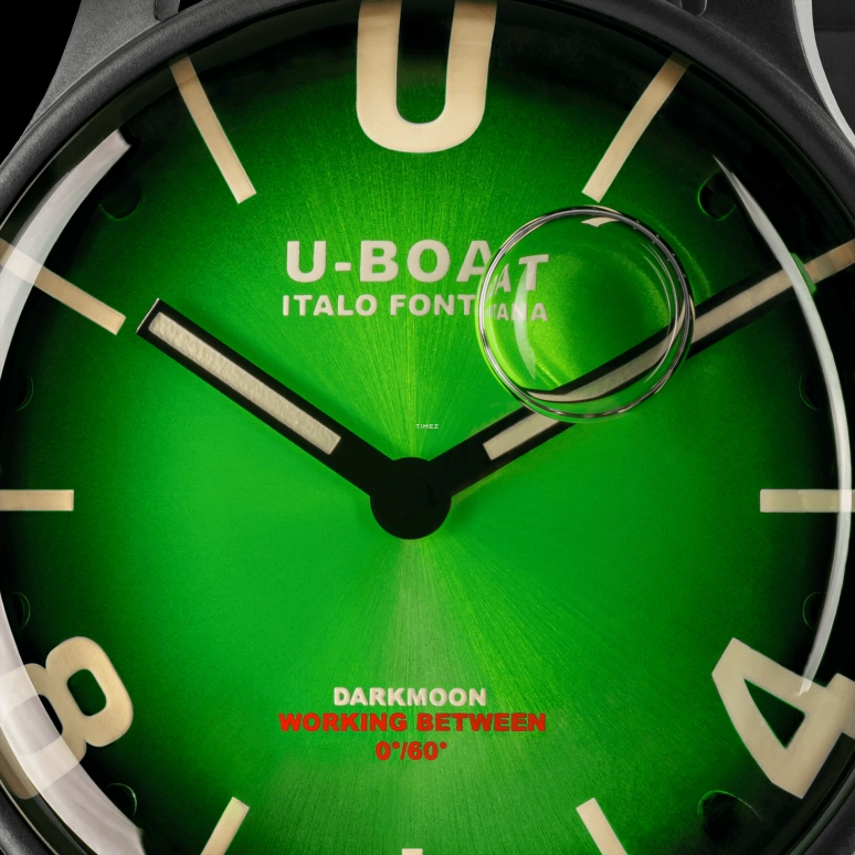 U-Boat,Darkmoon 44.70mm,44.70mm,Stainless Steel,Black,Green,Quartz,Sapphire,Round,8698,8698/D