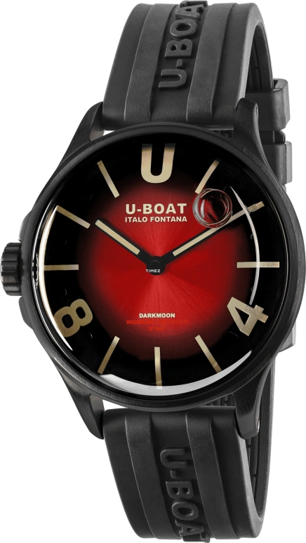 U-Boat,Darkmoon 40mm,40mm,Stainless Steel,Red,Black,Quartz,Sapphire,Round,9501