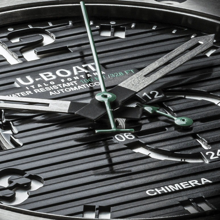 U-Boat,Chimera 46mm,46mm,Stainless Steel,Black,Automatic,Day,Sapphire,Crystal Glass,9605