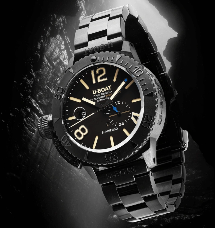 U-Boat,Classico 46mm,46mm,Stainless Steel,Black,Beige,Automatic,Day,41hours,9015,9015/MT