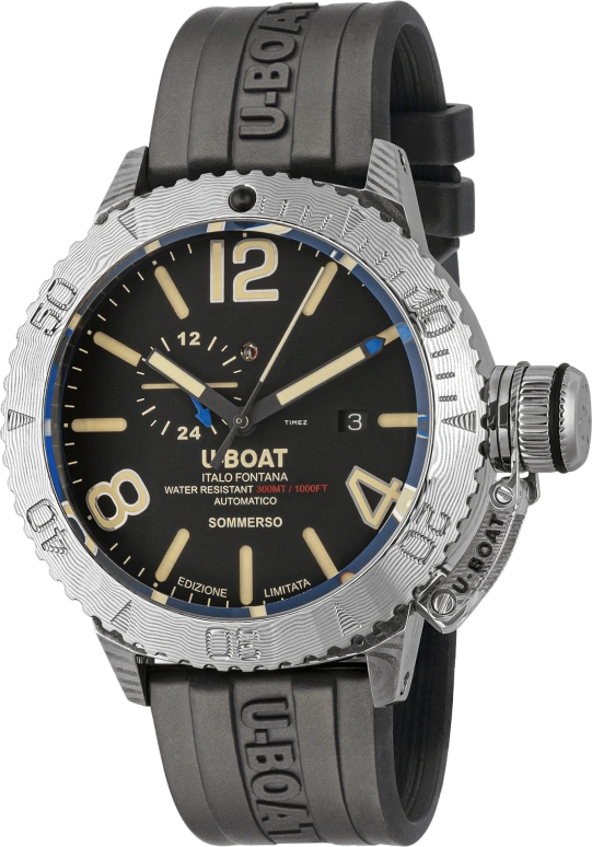 U-Boat,Sommerso 46mm,46mm,Stainless Steel,Black,Beige,Automatic,Day,41hours,9988