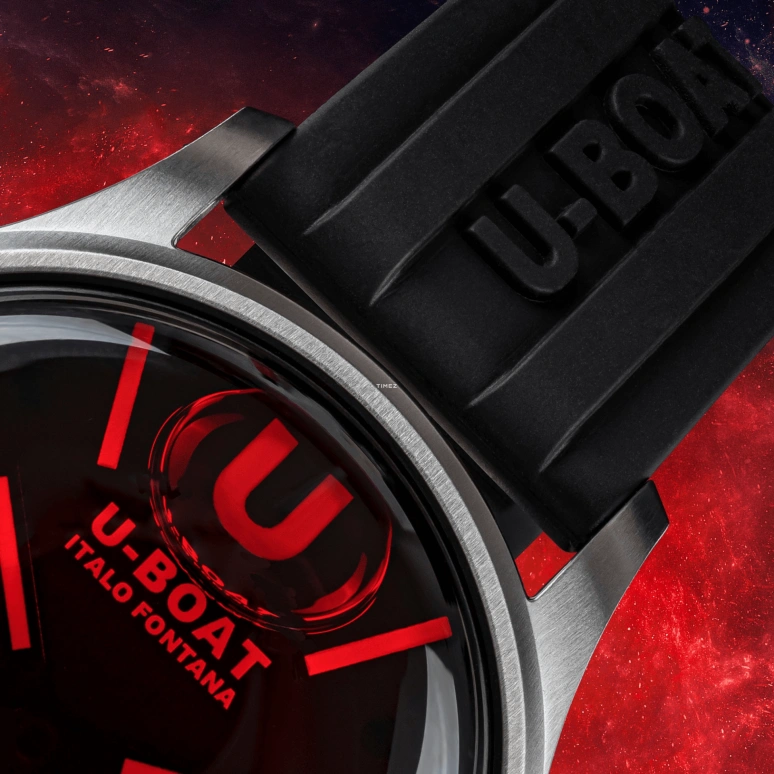 U-Boat,Darkmoon 40mm,40mm,Stainless Steel,Black,Red,Quartz,Sapphire,Round,9305