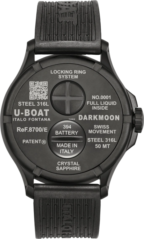 U-Boat,Darkmoon 46.50mm,46.50mm,Stainless Steel,Blue,Quartz,Sapphire,Round,8700,8700/E