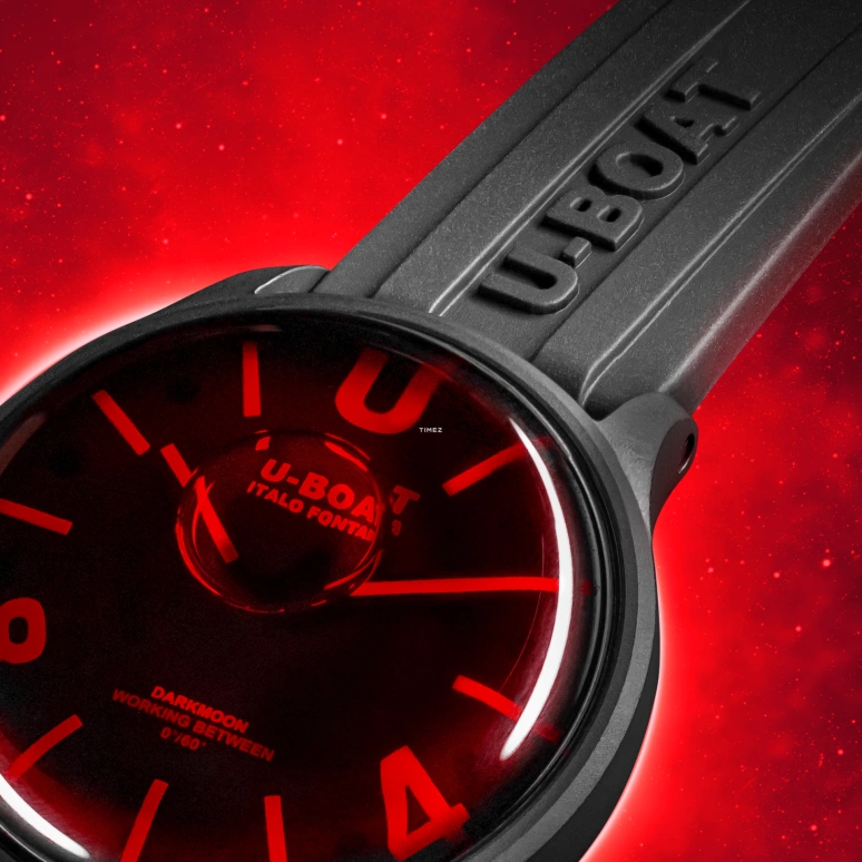 U-Boat,Darkmoon 40mm,40mm,Stainless Steel,Red,Quartz,Sapphire,Round,9306