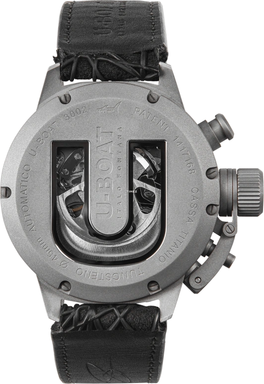 U-Boat,Classico 45mm,45mm,Titanium,Black,Grey,Automatic,Chronograph,Day,3002