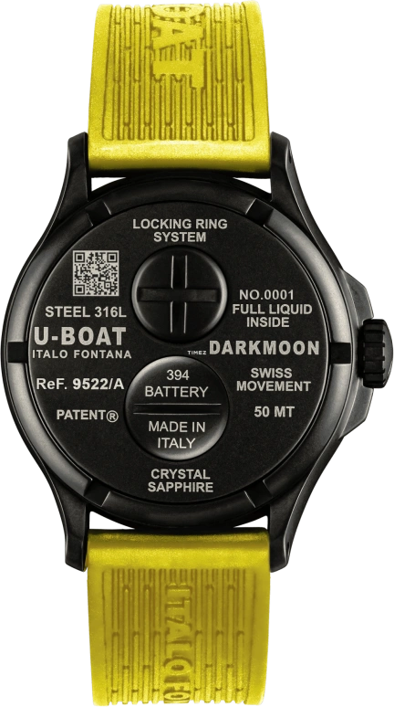 U-Boat,Darkmoon 44.80mm,44.80mm,Stainless Steel,Black,Quartz,Sapphire,Round,9522,9522/A