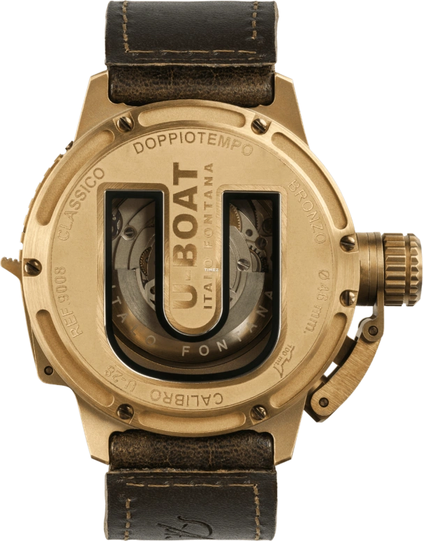 U-Boat,Dual Time 46mm,46mm,Bronze,Black,Automatic,Day,Dule Time,9008