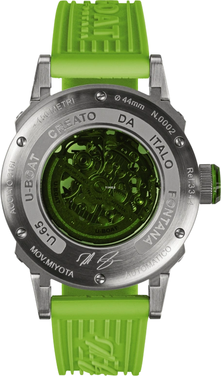 U-Boat,U-65 44mm,44mm,Stainless Steel,Black,Green,Automatic,42hours,Hardlex,3344