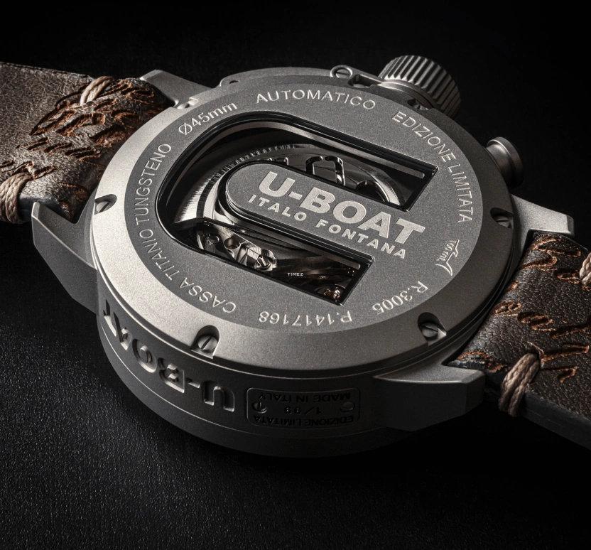 U-Boat,Classico 45mm,45mm,Titanium,Tungsten,Black,Automatic,Chronograph,Day,Dule Time,3005