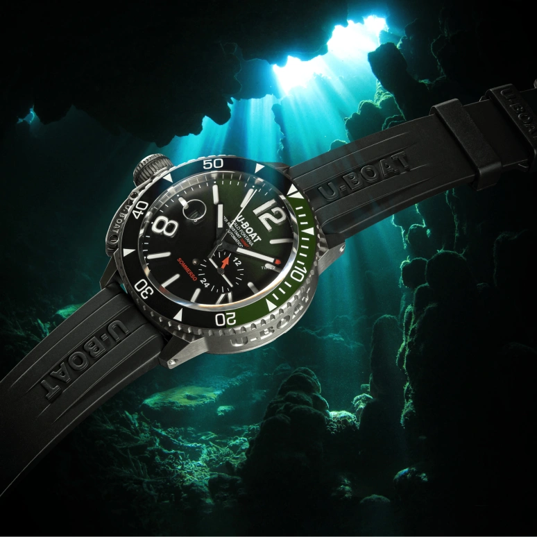 U-Boat,Sommerso 46mm,46mm,Stainless Steel,Black,Green,Silver,Automatic,Day,41hours,9520