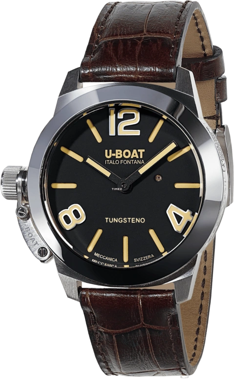 U-Boat,Classico 40mm,40mm,Stainless Steel,Black,Beige,Handwound,Sapphire,Crystal Glass,Silver,9002