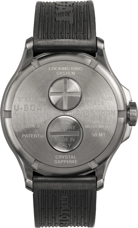 U-Boat,Darkmoon 44.80mm,44.80mm,Stainless Steel,Black,Quartz,Sapphire,Round,8463,8463/C