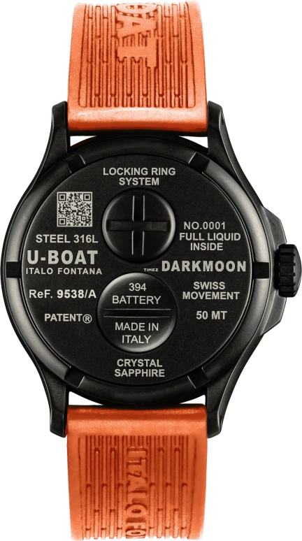 U-Boat,Darkmoon 44.80mm,44.80mm,Stainless Steel,Black,Quartz,Sapphire,Round,9538,9538/A