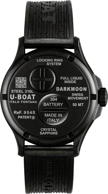 U-Boat,Darkmoon 40mm,40mm,Stainless Steel,Black,Quartz,Sapphire,Round,9545