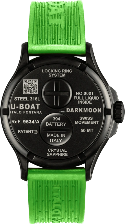 U-Boat,Darkmoon 44mm,44mm,Stainless Steel,Black,Quartz,Sapphire,Crystal Glass,Round,9534,9534/A
