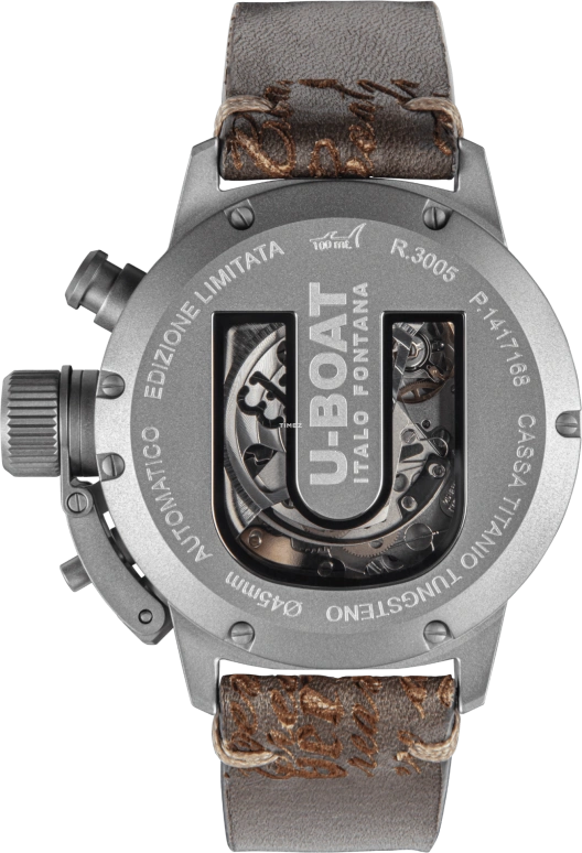 U-Boat,Classico 45mm,45mm,Titanium,Tungsten,Black,Automatic,Chronograph,Day,Dule Time,3005
