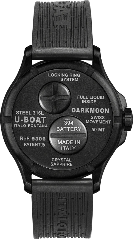 U-Boat,Darkmoon 40mm,40mm,Stainless Steel,Red,Quartz,Sapphire,Round,9306
