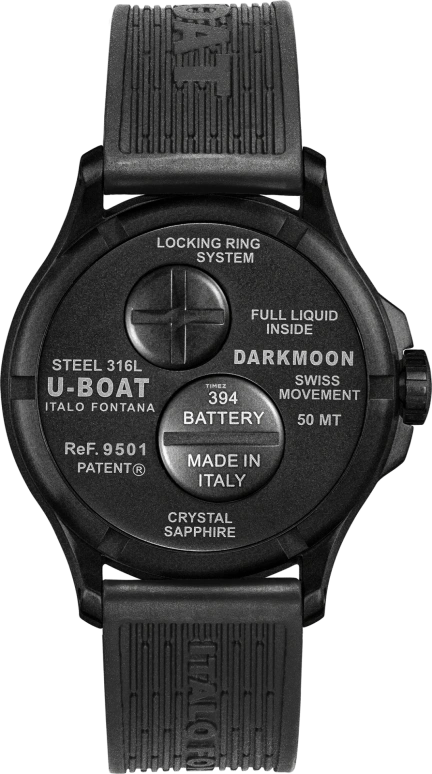 U-Boat,Darkmoon 40mm,40mm,Stainless Steel,Red,Black,Quartz,Sapphire,Round,9501
