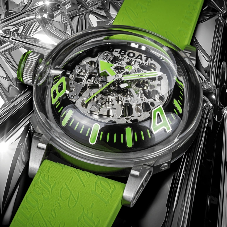 U-Boat,U-65 44mm,44mm,Stainless Steel,Black,Green,Automatic,42hours,Hardlex,3344