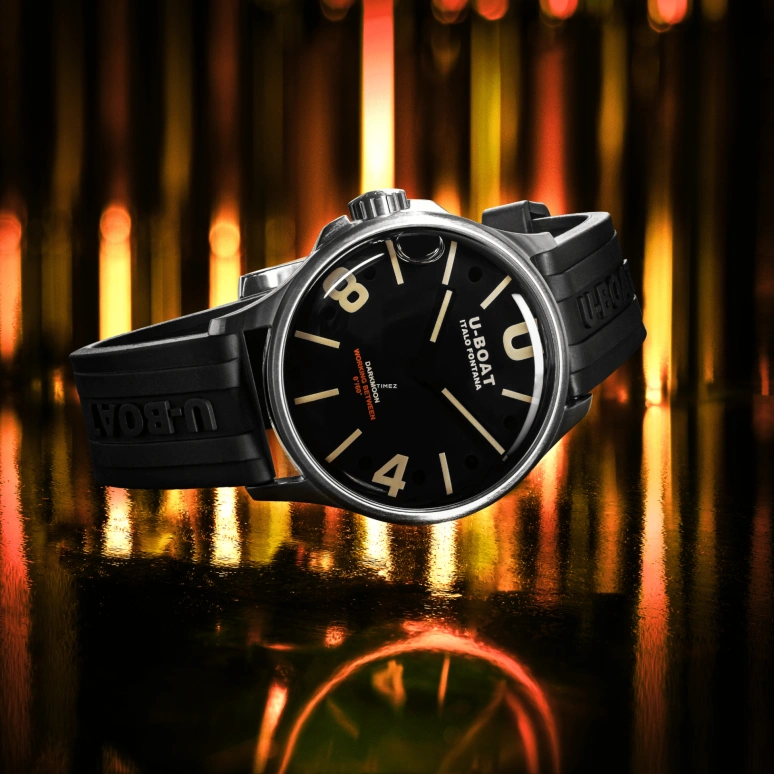 U-Boat,Darkmoon 40mm,40mm,Stainless Steel,Black,Beige,Quartz,Sapphire,Round,9018,9018/A