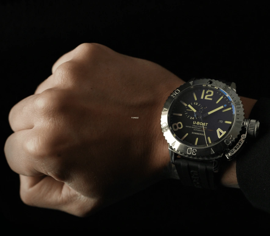 U-Boat,Sommerso 46mm,46mm,Stainless Steel,Black,Beige,Automatic,Day,41hours,9988