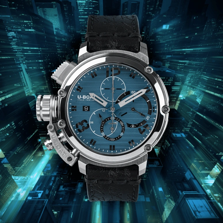 U-Boat,Chimera 46mm,46mm,Stainless Steel,Blue,Automatic,Chronograph,Day,9589