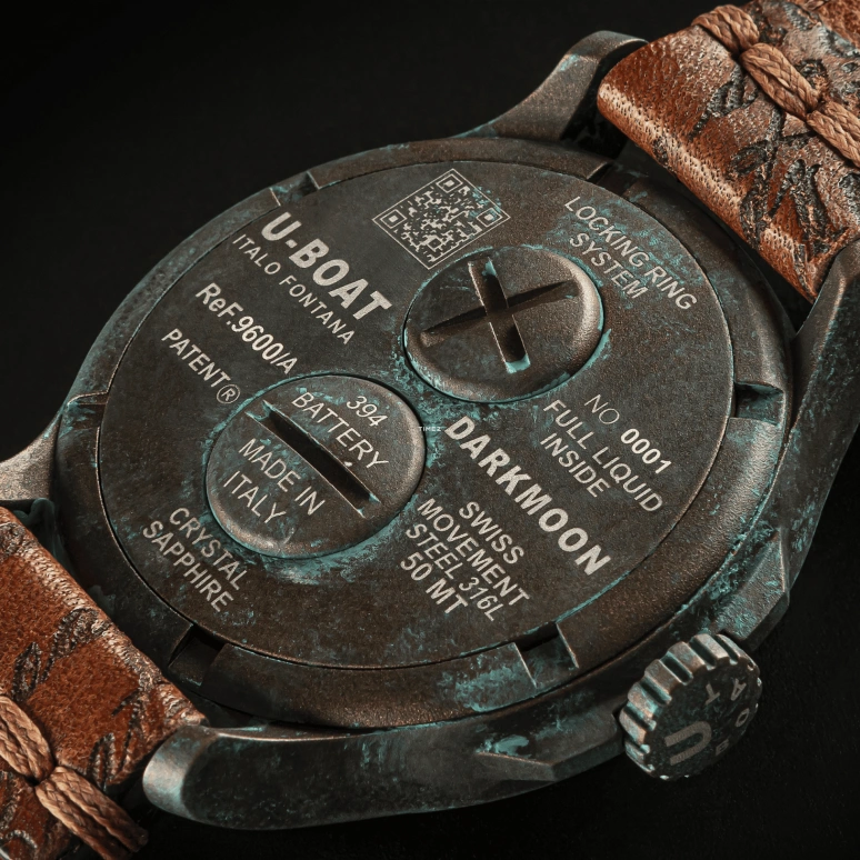 U-Boat,Darkmoon 46.50mm,46.50mm,Stainless Steel,Brown,Quartz,Sapphire,Round,9600,9600/A