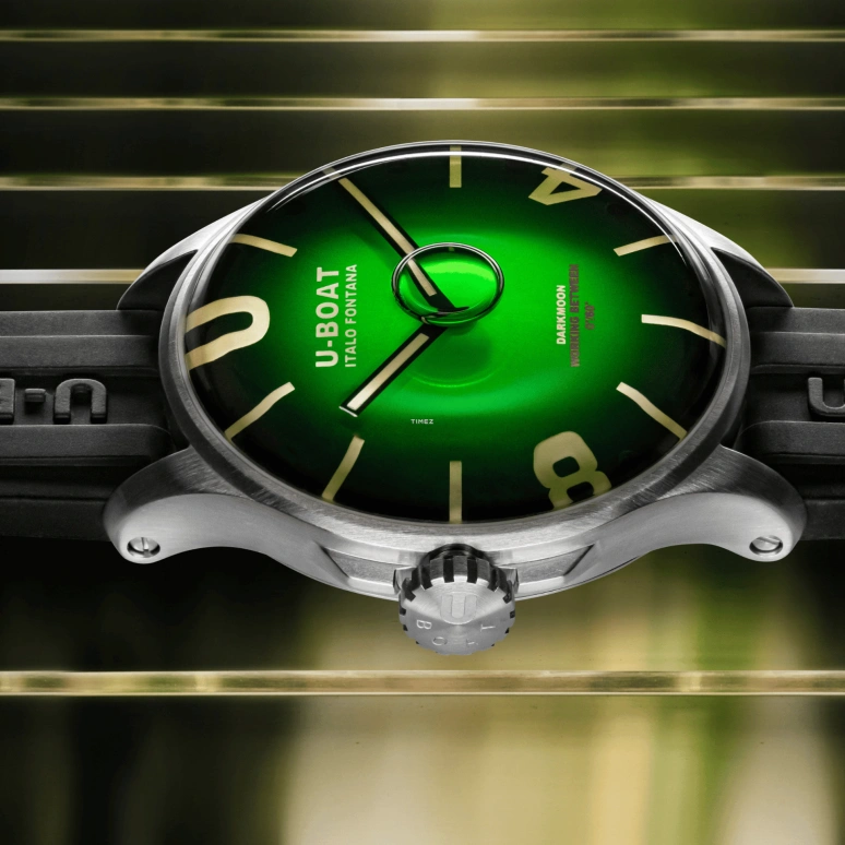 U-Boat,Darkmoon 44.80mm,44.80mm,Stainless Steel,Green,Black,Beige,Quartz,Sapphire,Round,8702,8702/D