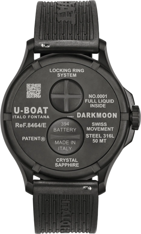 U-Boat,Darkmoon 46.50mm,46.50mm,Stainless Steel,Black,Quartz,Sapphire,Round,8464,8464/E