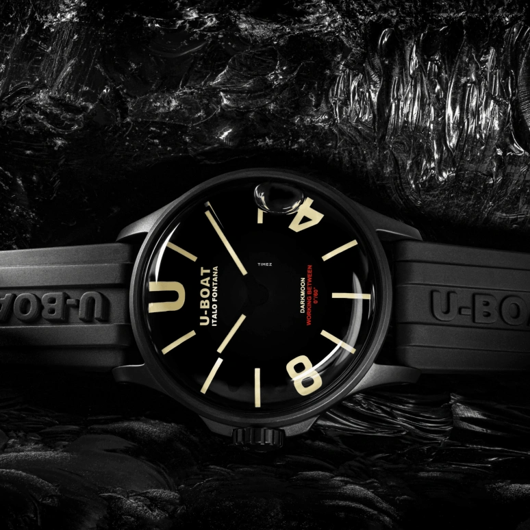 U-Boat,Darkmoon 40mm,40mm,Stainless Steel,Black,Beige,Quartz,Sapphire,Crystal Glass,Round,9019,9019/A