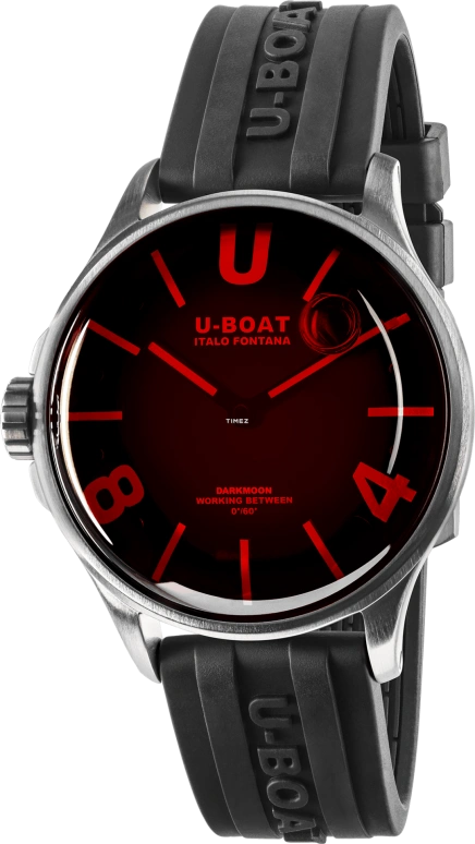 U-Boat,Darkmoon 40mm,40mm,Stainless Steel,Black,Red,Quartz,Sapphire,Round,9305