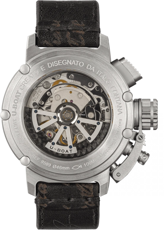 U-Boat,Chimera 46mm,46mm,Stainless Steel,Blue,Automatic,Chronograph,Day,9589