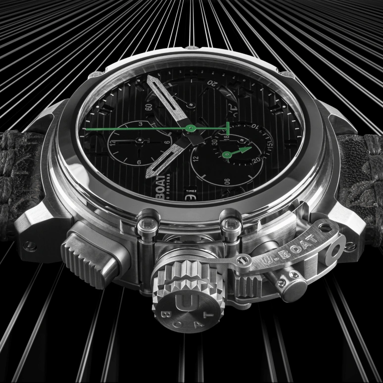 U-Boat,Chimera 46mm,46mm,Stainless Steel,Black,Automatic,Chronograph,Day,9592