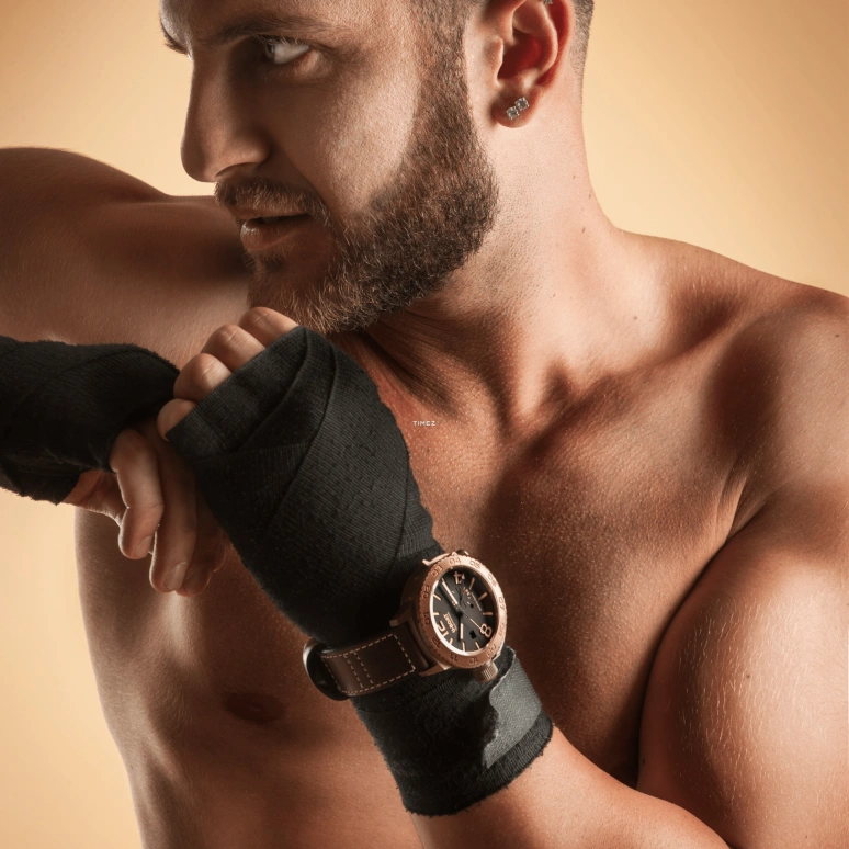 U-Boat,Dual Time 46mm,46mm,Bronze,Black,Automatic,Day,Dule Time,9008