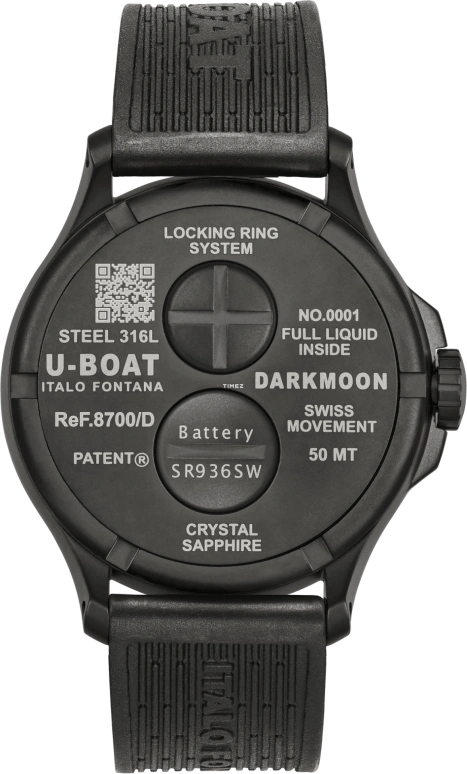 U-Boat,Darkmoon 44.80mm,44.80mm,Stainless Steel,Black,Blue,Beige,Quartz,Sapphire,Round,8700,8700/D