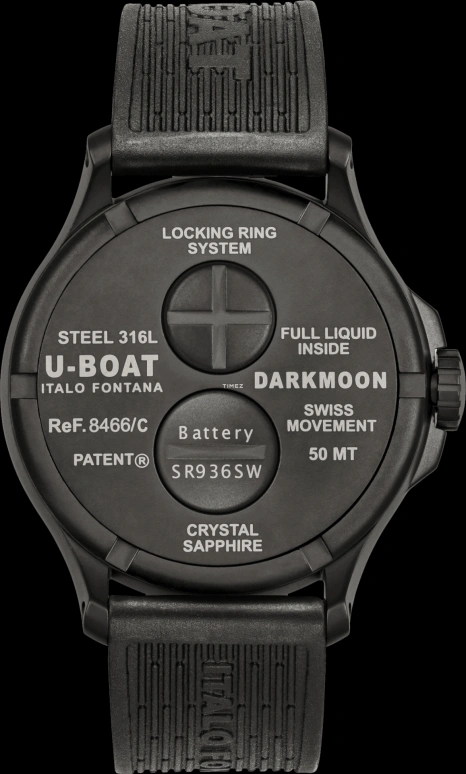 U-Boat,Darkmoon 44.80mm,44.80mm,Stainless Steel,Black,Red,Quartz,Sapphire,Round,8466,8466/C