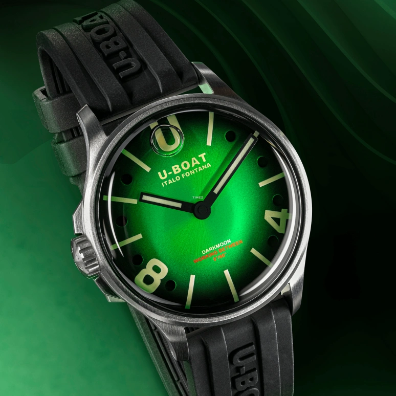 U-Boat,Darkmoon 40mm,40mm,Stainless Steel,Green,Black,Quartz,Sapphire,Round,9502,9502/A