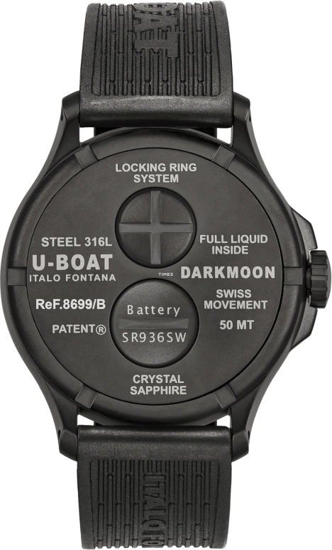 U-Boat,Darkmoon 44.80mm,44.80mm,Stainless Steel,Black,Orange,Beige,Quartz,Sapphire,Round,8699,8699/B