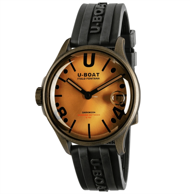 U-Boat,Darkmoon 40mm,40mm,Stainless Steel,Bronze,Orange,Quartz,Sapphire,Crystal Glass,Round,9547