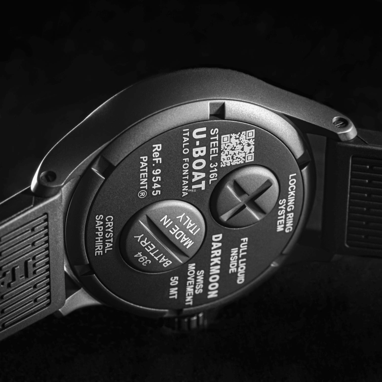 U-Boat,Darkmoon 40mm,40mm,Stainless Steel,Black,Quartz,Sapphire,Round,9545