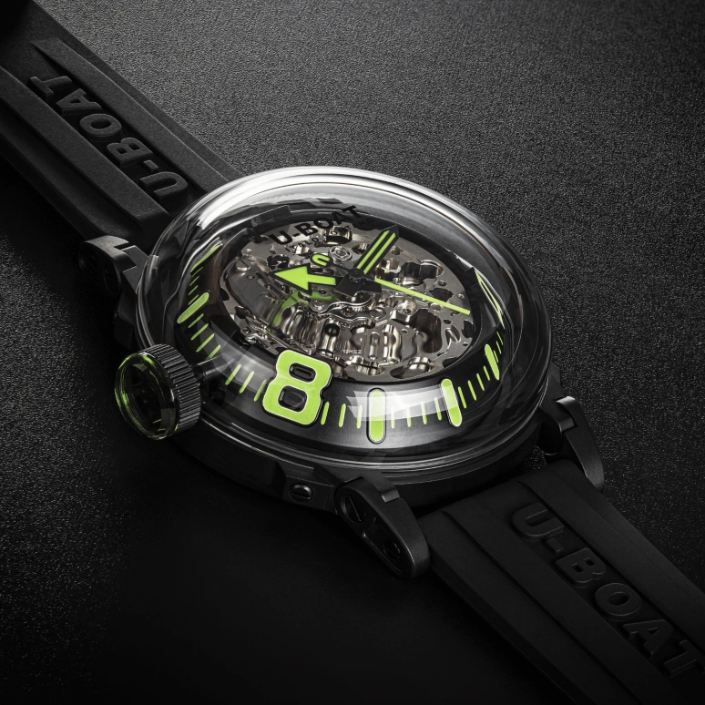 U-Boat,U-65 44mm,44mm,Stainless Steel,Black,Green,Automatic,42hours,Hardlex,3347