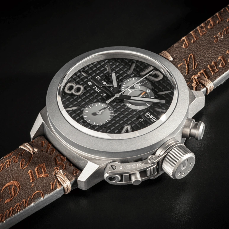 U-Boat,Classico 45mm,45mm,Titanium,Tungsten,Black,Automatic,Chronograph,Day,Dule Time,3005