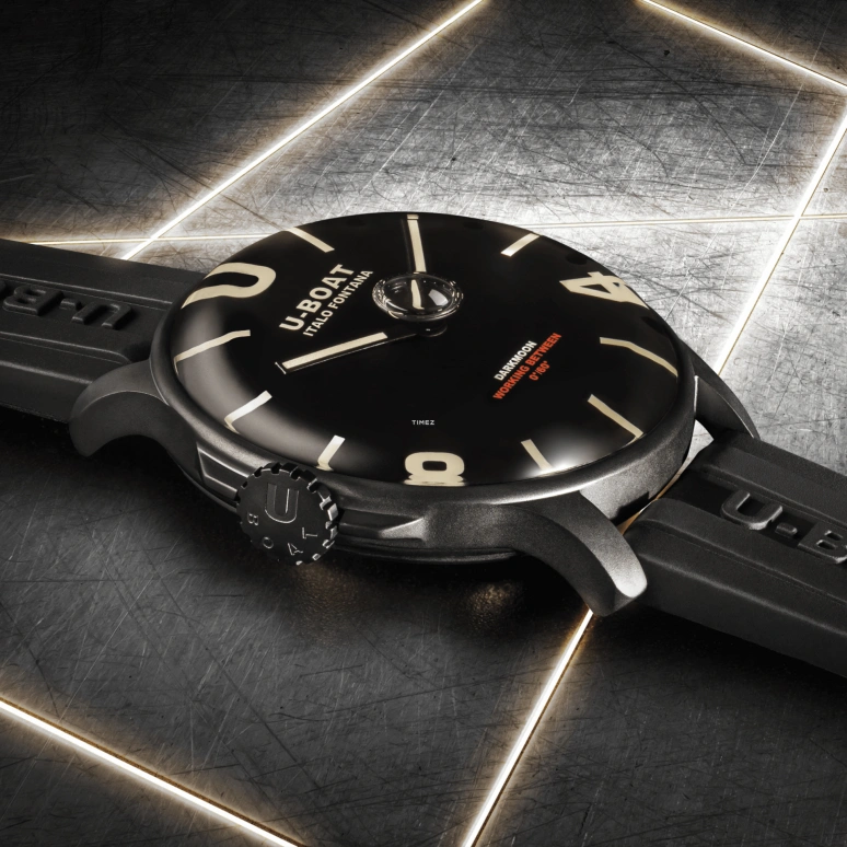 U-Boat,Darkmoon 44.80mm,44.80mm,Stainless Steel,Black,Beige,Quartz,Sapphire,Round,8464,8464/D