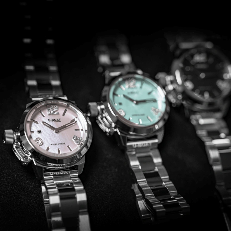 U-Boat,Classico 30mm,30mm,Stainless Steel,Pink,Quartz,Day,Sapphire,8898