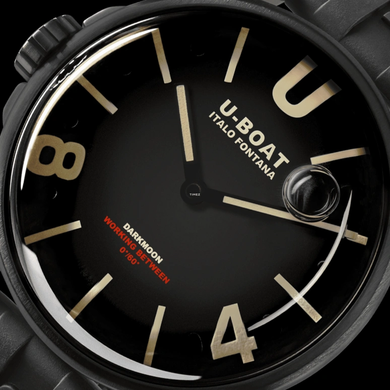 U-Boat,Darkmoon 40mm,40mm,Stainless Steel,Black,Beige,Quartz,Sapphire,Crystal Glass,Round,9019,9019/A